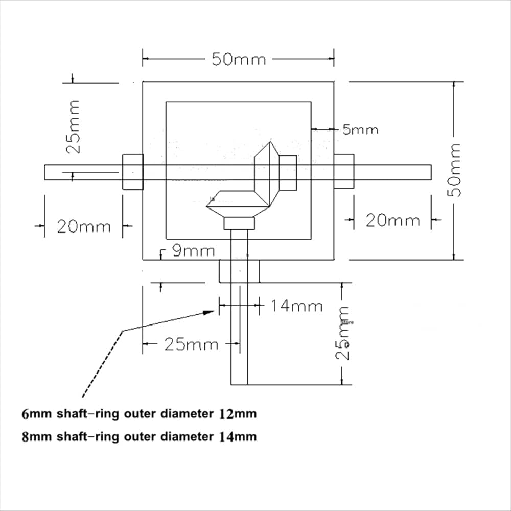 Angle Drive 1pcs 90° Bevel Gearbox 90° Right Angle Drive Reversing Gearbox 1M 20T