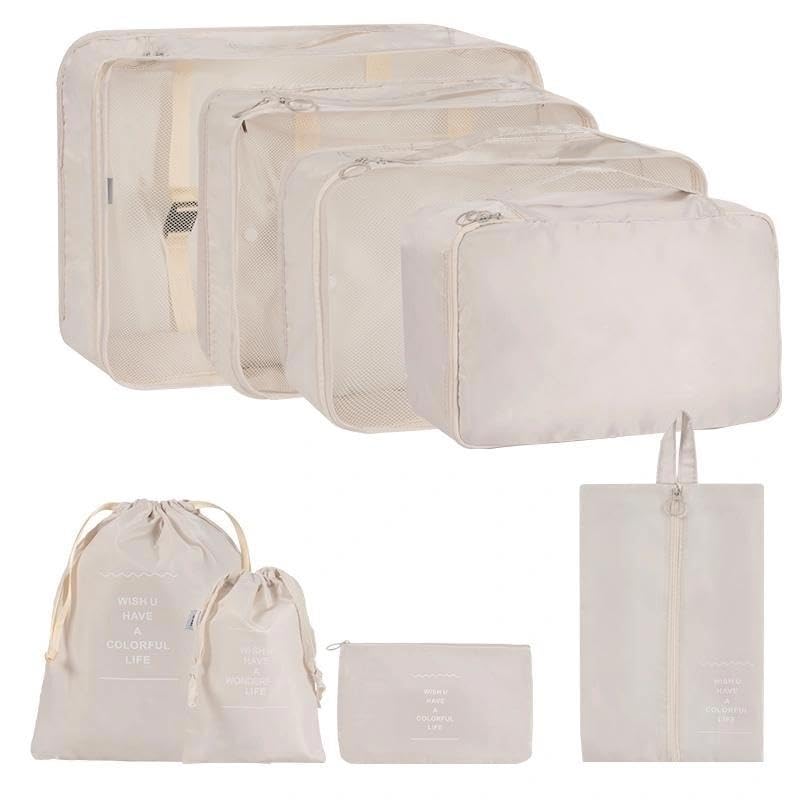 Suitcase Packing Cubes, 8PCS Travel Organiser Packing Bags, Travel Accessories Organizer Clothes Shoes Cosmetics Storage Bags-Grey - Image 3