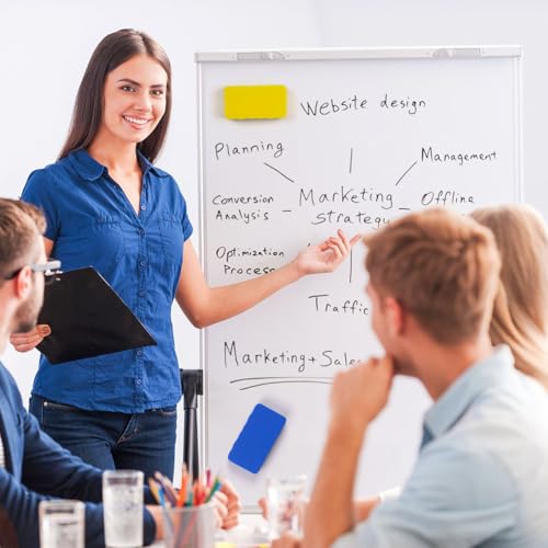 Baroce Whiteboard Schwamm Magnetisch [4er Set] – Mikrofaser Tafelwischer für Rückstandslose Reinigung – Starker Magnet für Schule, Büro & Home Office – 10,5x5,5x2cm