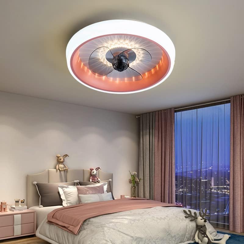 Ventilatore da soffitto intelligente a LED con luce, telecomando da 16 W e controllo tramite app, 50,8 cm, silenzioso, per camera da letto, soggiorno, ufficio