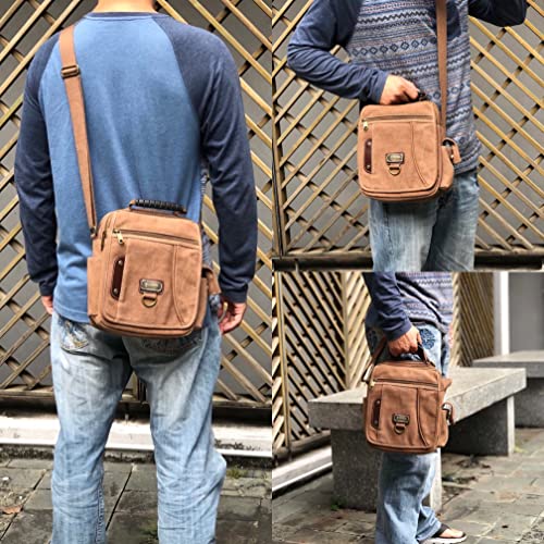 Men's Canvas Crossbody Messenger Bag - Small, Shoulder, Travel, Work Bag2