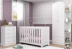 Quarto Infantil Completo com Berço 3x1 Multimóveis Branco/colorido