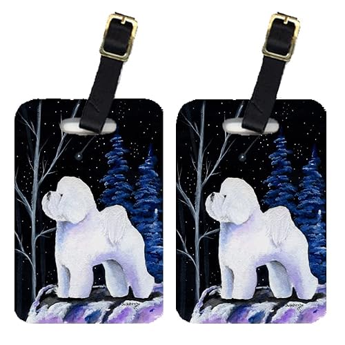 Carolines Treasures SS8397BT Starry Night Bichon Frise Luggage Tags, Pair of 2