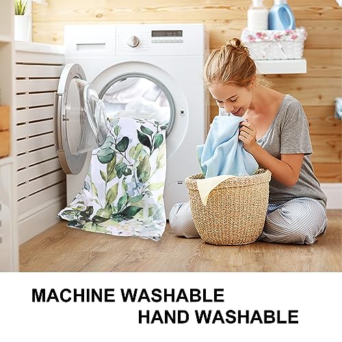 Minicoco Shower Curtain Green Shower Curtains Mould Proof Resistant Waterproof Shower Curtain 100% Polyester Bathroom Shower Curtains with 12 Hooks, 180 x 180 cm (Green Leaves) - Image 7