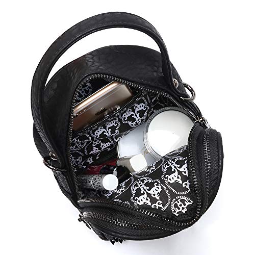 Bolsa couro transversal caveira skull uk rebite
