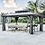 YITAHOME 12x16FT Gazebo Hard-Top Double Roof Canopy Outdoor with Netting and Shaded Curtains, Aluminum Frame Polycarbonate Hardtop Garden Tent for Patio, Backyard, Deck and Lawns, Grey
