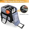 GOBUROS Single Ball Roller Bowling Bag with Wheels and Retractable Handle Extends to 35.4 Inches, Single Bowling Ball Bag with Shoe Compartment and Multiple Accessory Pockets, Black and Gray
