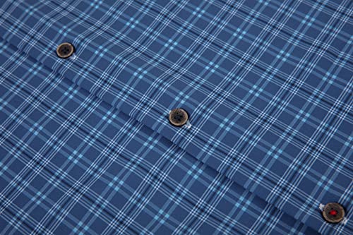 Alex Vando Mens Button Down Shirts Wrinkle Free 4-Way Stretch Print Business Casual Shirt