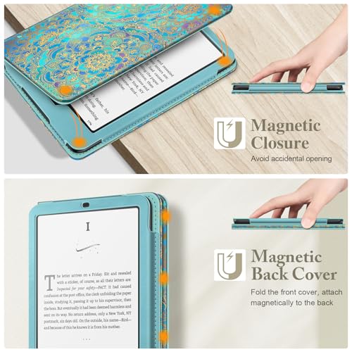 Image of Fintie Case for 7 inch /6.8 inch Kindle Paperwhite(12th /11th Generation-2024 /2021) and Kindle Colorsoft Signature Edition -Slim Foldable Stand Cover Auto Wake /Sleep for Paperwhite 2024, Shades of Blue