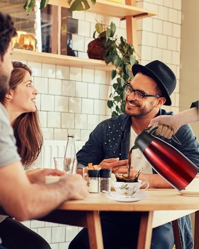 68oz Thermal Coffee Carafe, Updated Insulated Stainless Steel Coffee Carafes for Keeping Hot Coffee & Tea Hot Beverage-12Hours, Double Walled Vacuum Coffee Carafe (red) - Image 8