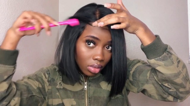 Ugrace-Hair-Straight-Bob-Wigs-Brazilian-Virgin-Human-Hair-Lace-Closure-Wigs-Natural-Hairline-Glueless-Pre-Plucked-4x4-Lace-Wigs-Short-Bob-Wigs-For-Fashion-Women-12INCH-4X4-natural-color