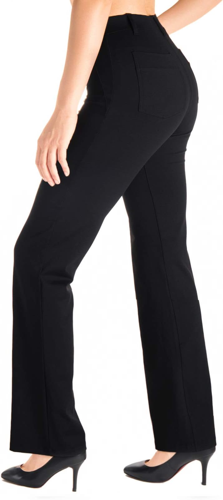 YogipaceBelt Loops,Women's Petite/Regular/Tall Flare Yoga Dress Pants