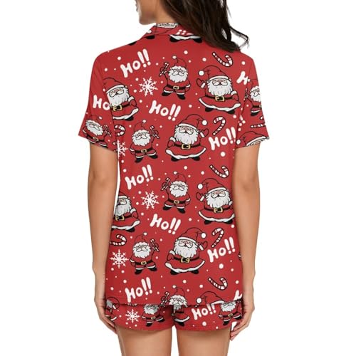 Image of Women's Short Sleeve Sleepwear Pajamas Nightwear with Pockets | skin-friendly breathable material resists pilling fading and deformation after repeated washing