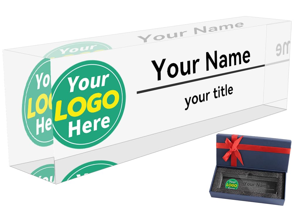 Name Plate for Desk Personalized | Office Gifts | Office Decorations for Work | Custom Your Logo Name Plates for Desks | Desk Decorations for Women Office or Occasion Gift