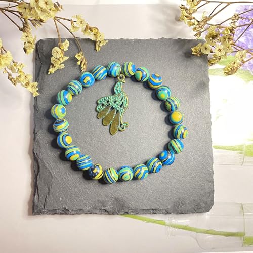 Peacock Bracelet for Women - Natural Stone Beaded Jewelry With Message Card - Inspirational Gifts for Peacock Lovers3