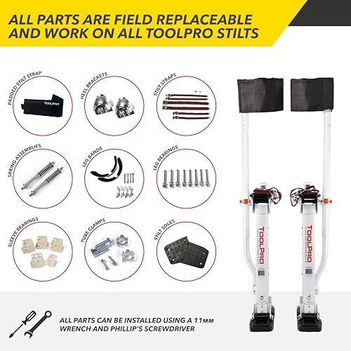 image for ToolPro Professional Grade Adjustable Drywall Stilts - for Drywall Ins