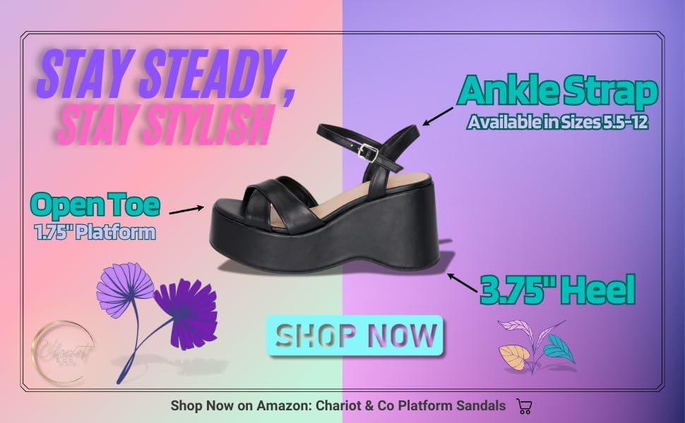 Chariot & Co -Daystar- Womens Open Toe Ankle Strap Wedges Heels Platform Trendy Summer Sandals - Image 8
