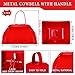 Treela 12 Pcs Collapsible Stadium Horn and Metal Cowbells 24 Inch Vuvuzela Horn Blow Plastic Trumpet Cow Bells with Handle Noisemakers for Sporting Events Graduation Games School Sports Party(Red)