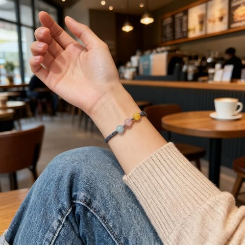 HarmonyGuard Crystal Energy Bracelets Set - Wealth, Emotional Support & Protection Hand-Knotted Rope with Natural Gemstones, Adjustable for Women Men. (Soul Tide Knot) 6