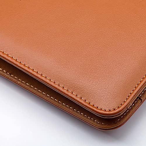 Portefeuille en Cuir avec Classeur À 4 Anneaux Classeur en Cuir Personnalisé Padfolio Executive Leather Folder Portfolio Organizer Cadeau pour Hommes Femmes,Brun,Calculatrice 12 Bits,Sensational42