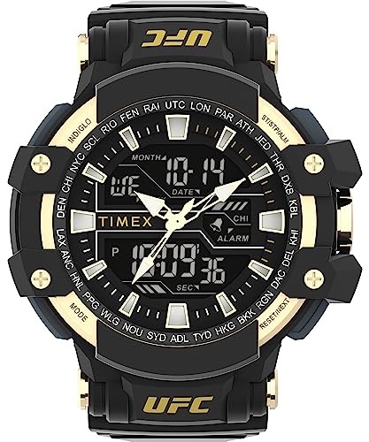 Timex UFC Y ^NeBbN 53mm rv, ubN/ubN/S[hB, NmOtB