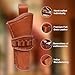 Tree of Leather Western Cowboy Revolver 1911 Cross Draw Gun Holster Heritage Rough Rider Holster for Revolver with Ammo Loops Tooled Leather (Tan - .22LR 5mm)