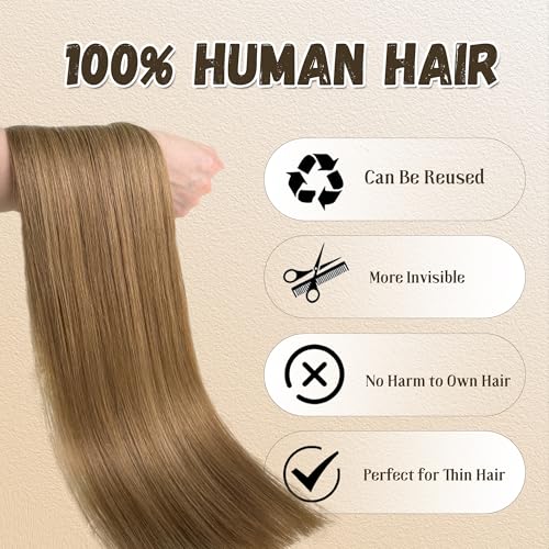 Image of Chestnut Brown Clip ins Hair Extensions Real Human Hair Extension Thick Straight Seamless Invisible No Tangle No Shedding Reusable 5pcs for Women 14 Inch 70g