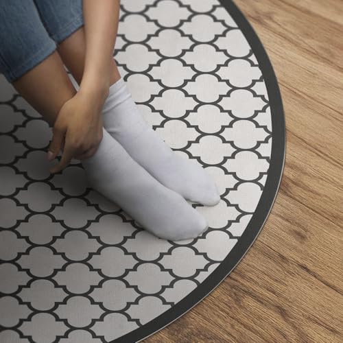 Tapis vinyle ø130 cm cuisine rond durable maison deco intérieur