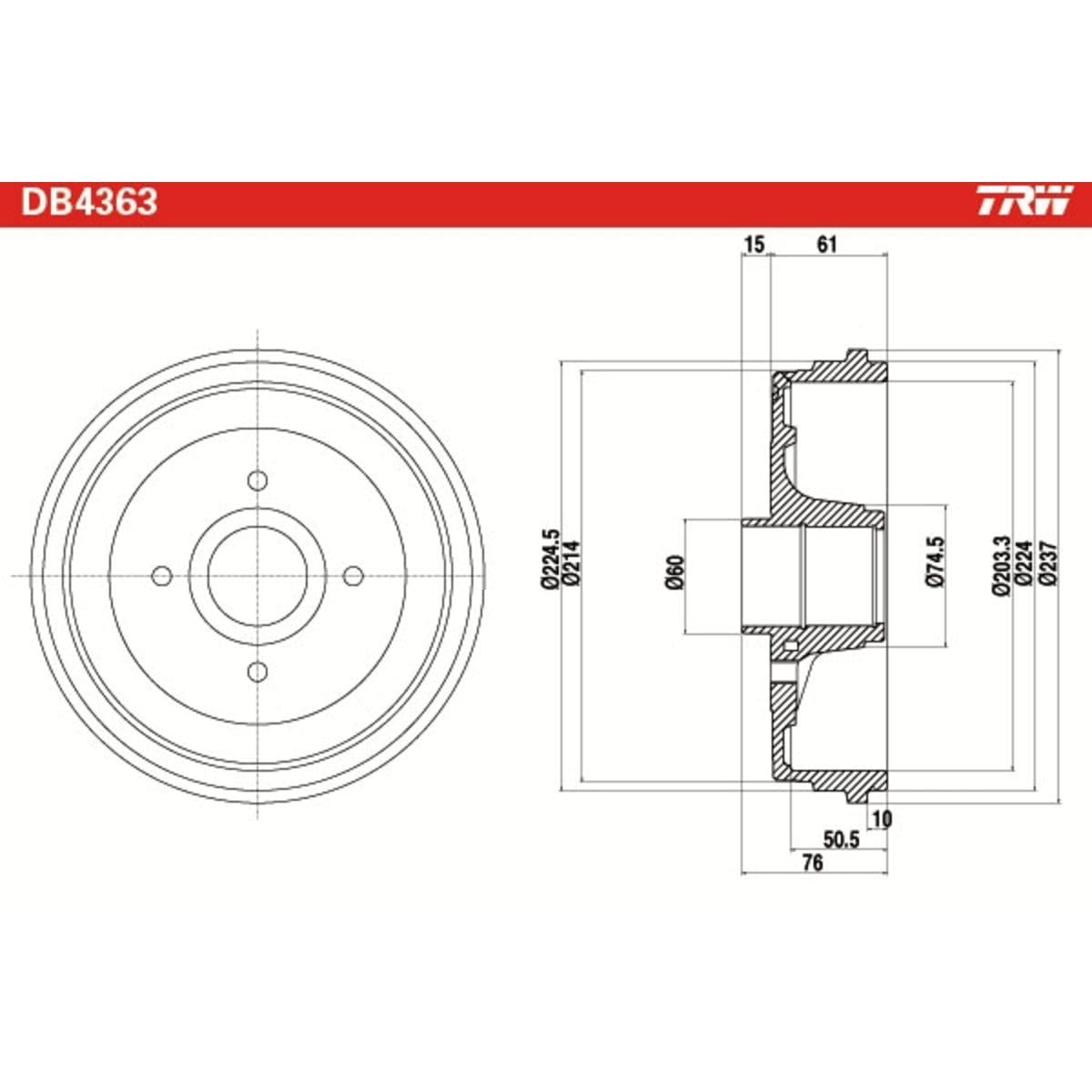 TRW Automotive AfterMarket DB4363 tambor de freno