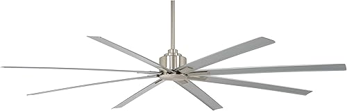 Minka-Aire F896-84-BNW, Xtreme H2O Ventilador de techo de 84 pulgadas, acabado húmedo de níquel cepillado con aspas plateadas