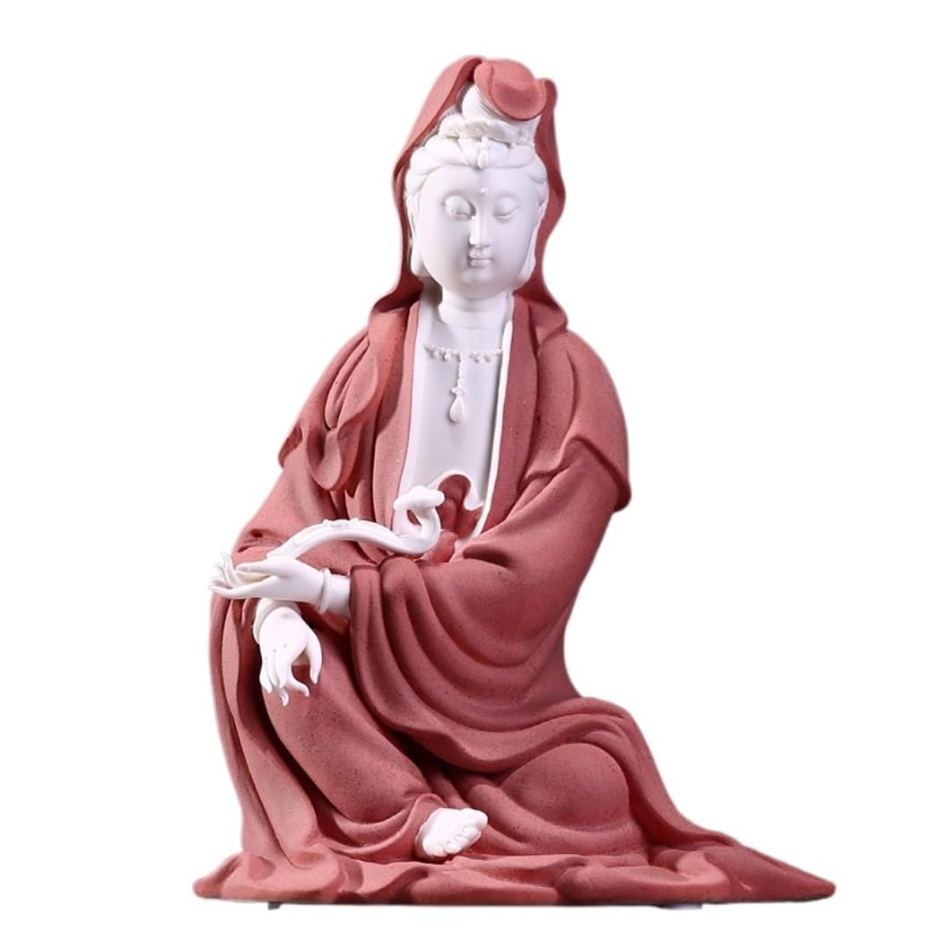 Estatua de Buda Figura de Buda Estatua De Buda De 11 Pulgadas, Escultura Decorativa, Buda Bodhisattva Meditando, Paz, Armonía, Estatua para Decoración del Hogar Budas Decorativos (Color : Rot, Size