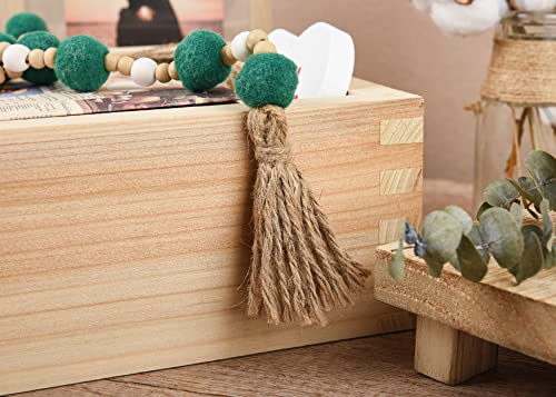 Farmhouse Beads Wood Bead Garland With Tassels, Rustic Farmhouse Decor For Farmhouse Tiered Tray Farmhouse Wall Decor (Green Ball) #TOP4