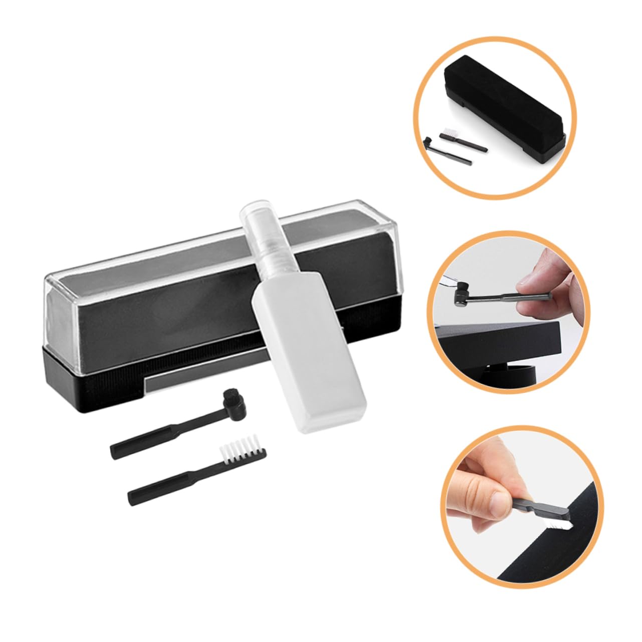 Kit de Limpieza para Vinilos y Tocadiscos Cepillo Antiestático y Paño de Terciopelo Portátil para Limpieza Completa en Casa o Viaje