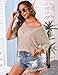 Totatuit Womens 3/4 Sleeves Crochet Hollow Out Knit Tops Summer Fashion Swimwear Beach Cover Ups Trendy 2026 Light Khaki Medium