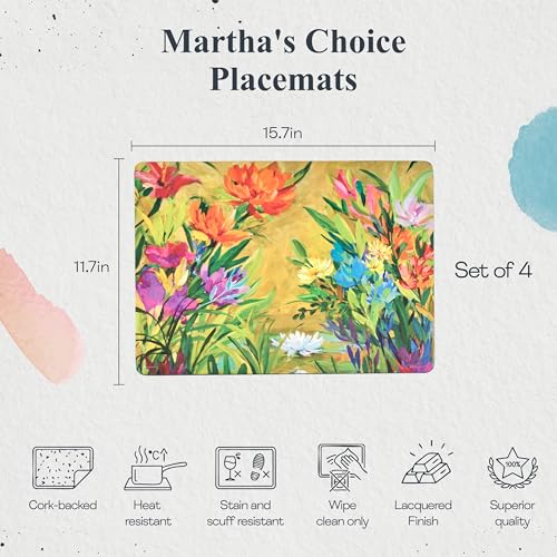 Pimpernel Martha's Choice Collection Tischsets | 4er-Set | hitzebeständige Matten | Brett mit Korkrückseite… – Ansicht 2