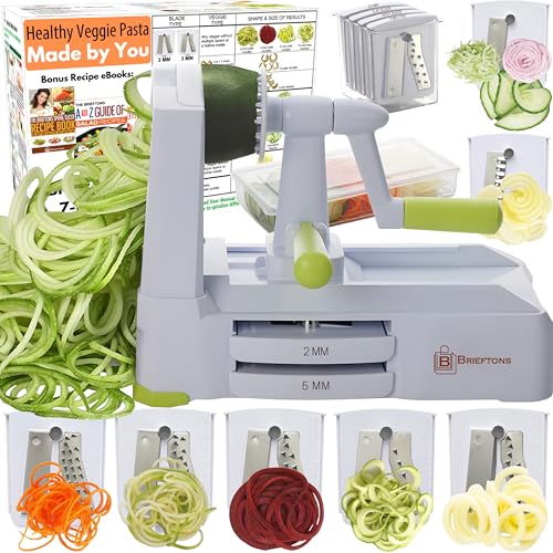 Brieftons 7-Blade Vegetable Spiralizer:...