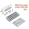 MP3 Decoder, DC 12V Bluetooth MP3 Decoder Board Audio Module USB SD TF FM Radio Lossless WMA/WAV(12V Bluetooth Black Edition)