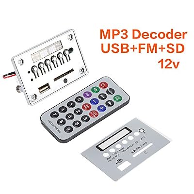 MP3 Decoder, DC 12V Bluetooth MP3 Decoder Board Audio Module USB SD TF FM Radio Lossless WMA/WAV(12V Bluetooth Black Edition)