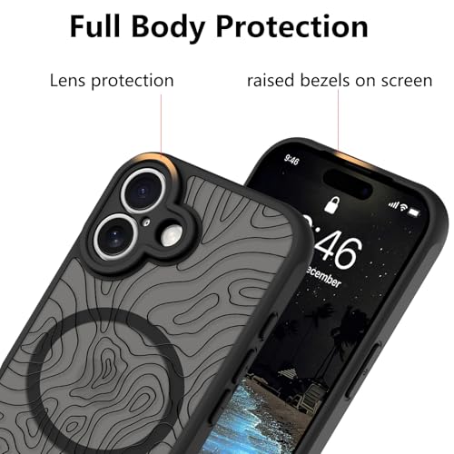 Image of KANGHAR Case Compatible with iPhone 17 Curly Line Pattern | [Compatible with Magsafe] Cute Spiral Ripples Protective Magnetic Case for Girls Women Men 6.3 inch