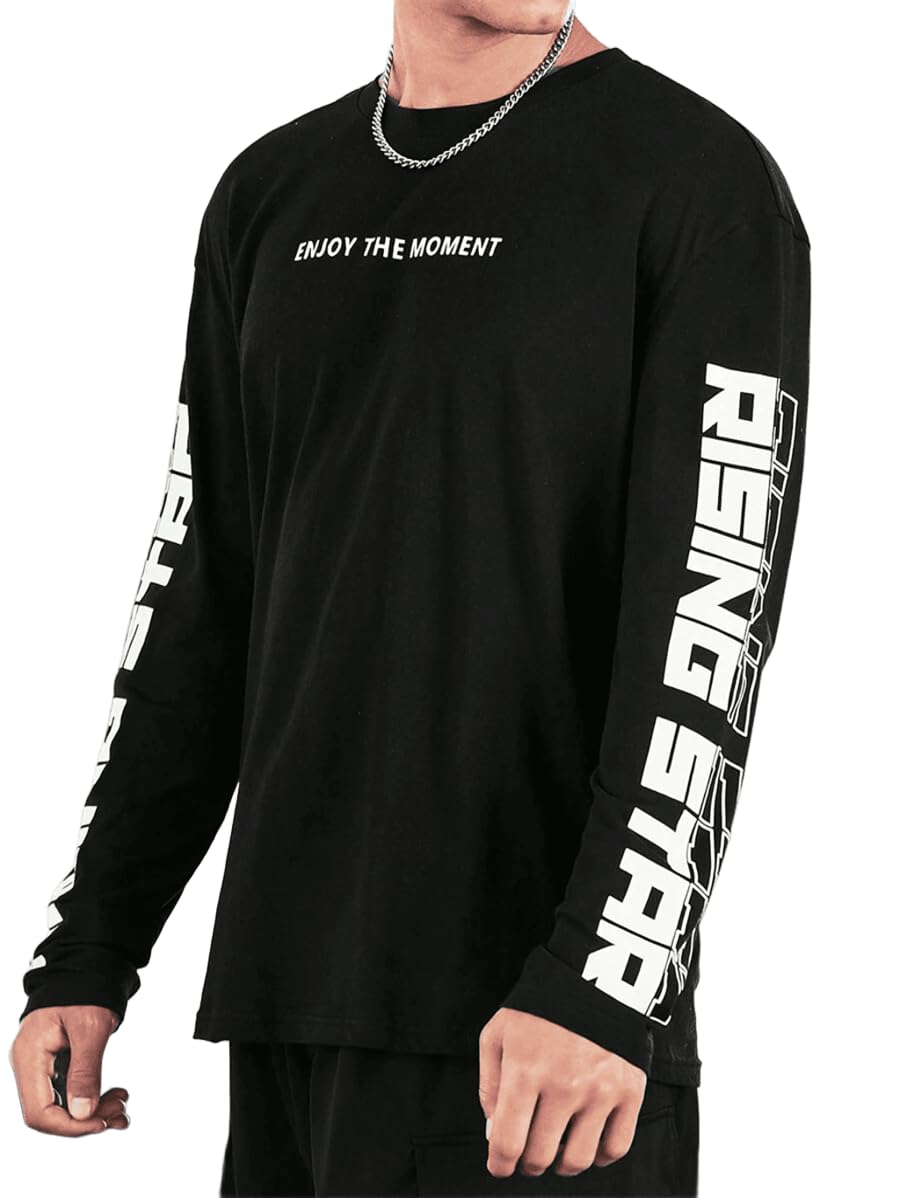 SXV 'Rising Star' Printed Cool Aesthetic Oversized Full Sleeve T-Shirt