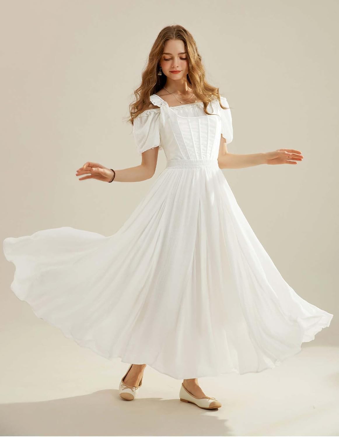 Scarlet Darkness Maxi Skirts for Women Long Flowy Boho Renaissance Skirt with Pockets - Image 3