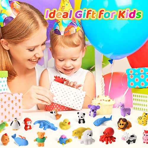 120Pcs Animal Erasers For Kids Desk Pets Pencil Erasers Puzzle Erasers Animals Bulk 3D Erasers Take Apart Erasers Toys For Party Favors Treasure Box Games Prizes #TOP1