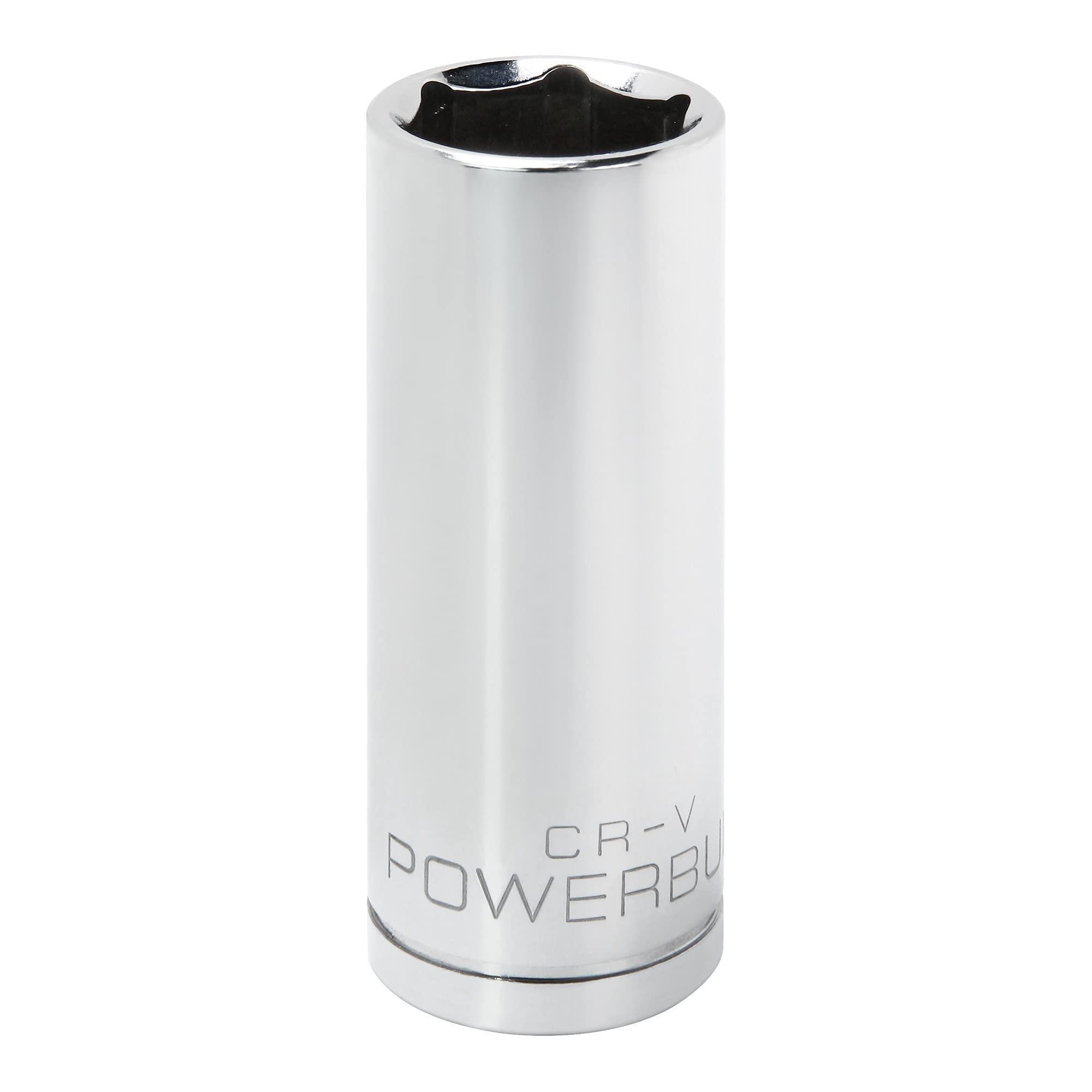 Powerbuilt 1/2 Inch Drive x 7/8 Inch SAE Deep Socket, 6 Point, Chrome-Vanadium made, Size Marking - 642205