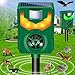 VxoDhuuo Cat Repellent, Cat Repellent Deterrent for Gardens UK, Animal Scarer Ultrasonic with Flame Flashing Light Alarm & PIR Sensor 5 Adjustment Modes, IPX4 Waterproof Solar USB Charging for Cat Fox