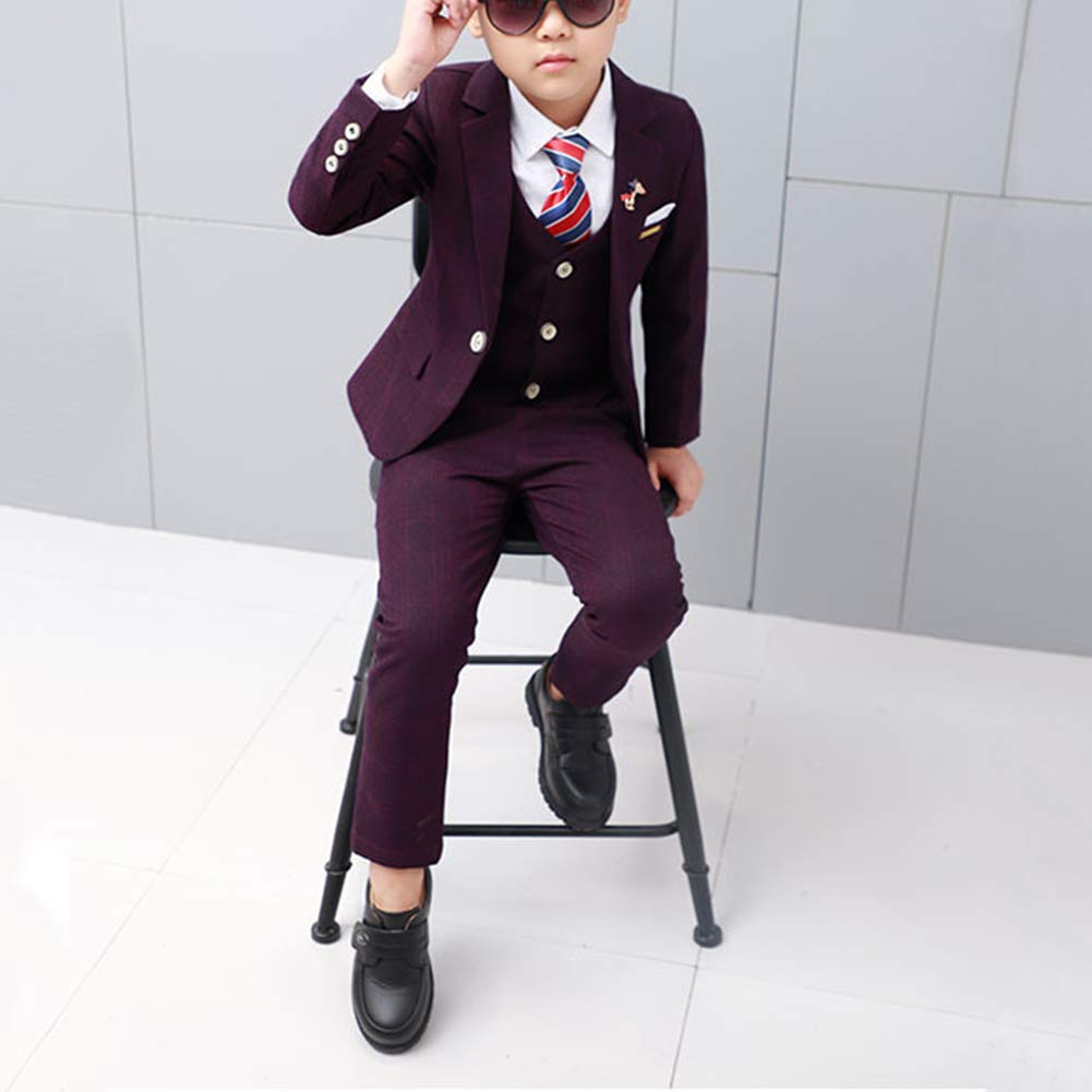 GUOCU 4 Teilig Kinder Anzug Junge Bekleidungsset Gentleman Hochzeit Anzüge
