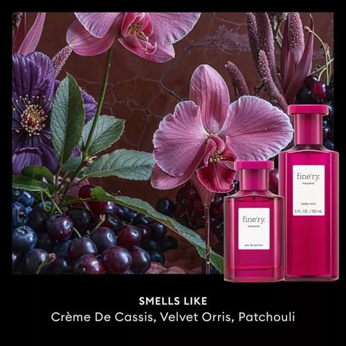 Image of Fine'ry Fruity Floral Elegant Madame Hair + Body Fragrance Mist Spray for Women with Creme de Cassis, Velvet Orris & Patchouli​, Long-Lasting, Vegan & Cruelty-Free, Girls Gift for Her (5 Fl Oz)