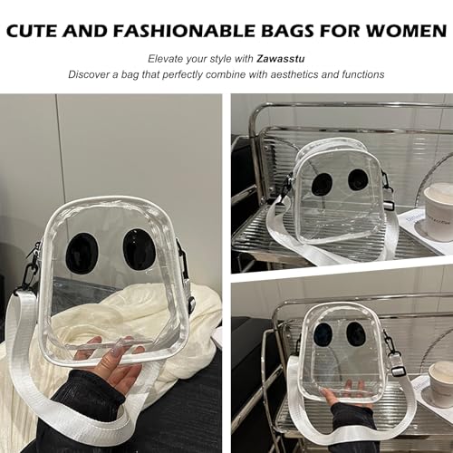 Clear Ghost Bag Stadium Approved, Small Crossbody Bag for Concerts Sports Events Women Halloween Clear Clutch Purses3