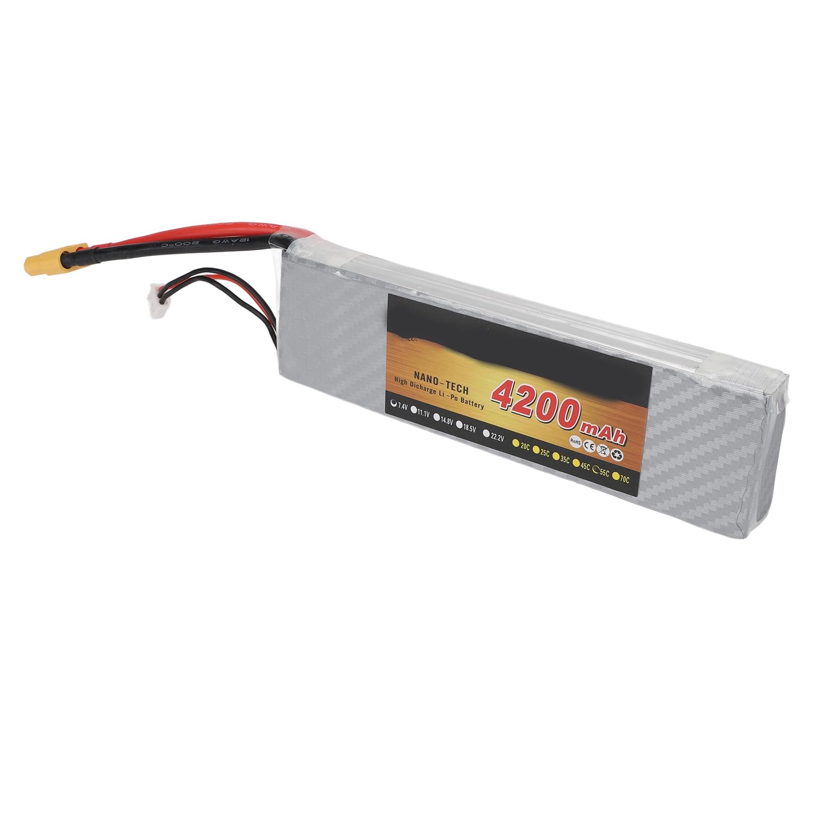 Batteria Lipo da 7,4 V 4200 MAh 55C per Modelli RC