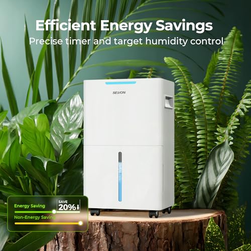 Seavon AS280W 1500 Sq.Ft Dehumidifier For Basement, Seavon 21 Pint Dehumidifiers With Drain Hose For Home Large Room Bedroom Bathroom, Powerful Moisture Removal, Smart Humidity Control & Display thumb #7