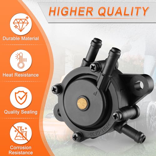 image for JUSTTOP Fuel Pump with Filter & Oil Hose, Compatible with Kohler 17HP-